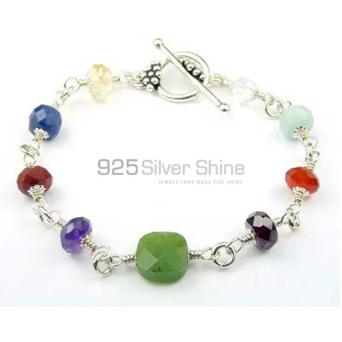 Light Weight Chakra Bracelet With Sterling Silver Jewelry SSCB126