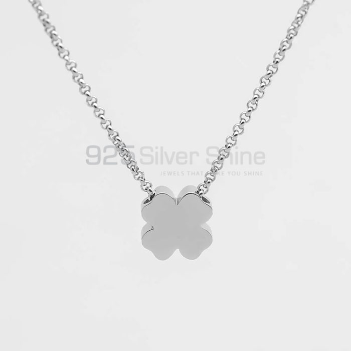 Light Weight Clover Minimalist Necklace In 925 Sterling Silver CFMN40
