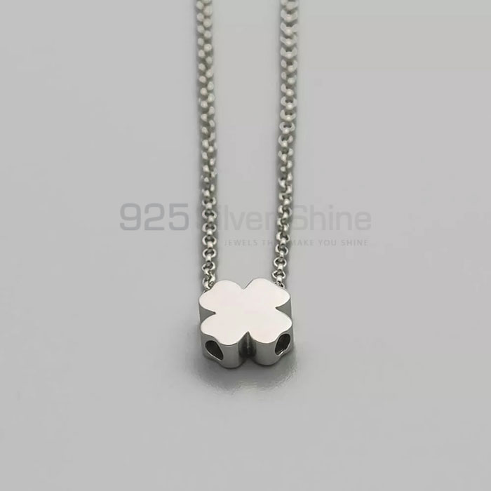 Light Weight Clover Minimalist Necklace In 925 Sterling Silver CFMN40_0