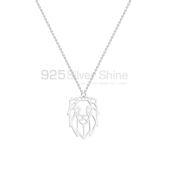 Lion Head Necklace, Animal Minimalist Necklace In 925 Sterling Silver AMN196