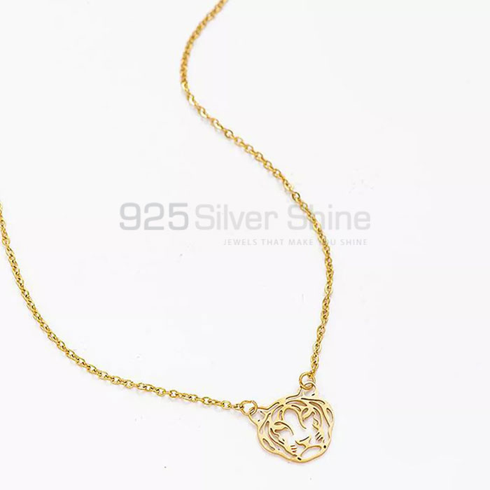 Lion Head Necklace, Animal Minimalist Necklace In 925 Sterling Silver AMN188_0