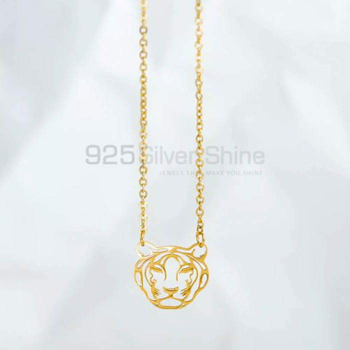 Lion Head Necklace, Best Selections Animal Minimalist Necklace In 925 Sterling Silver AMN188_1