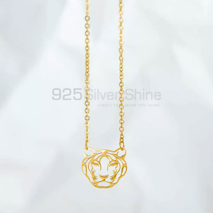Lion Head Necklace, Animal Minimalist Necklace In 925 Sterling Silver AMN188_1