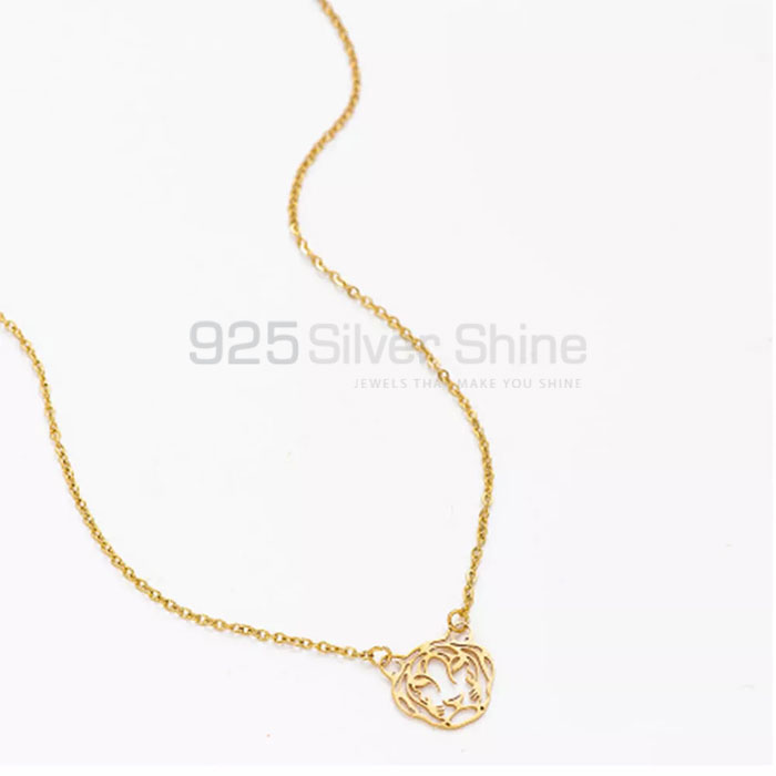 Lion Head Necklace, Animal Minimalist Necklace In 925 Sterling Silver AMN188_3