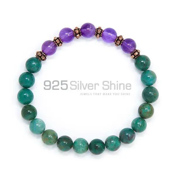 African Jade, Amethyst Gemstone Beads Bracelets 925BB101_0