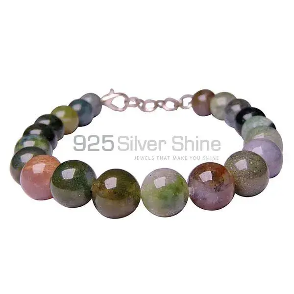 Bloodstone Gemstone Beads Bracelets 925BB138