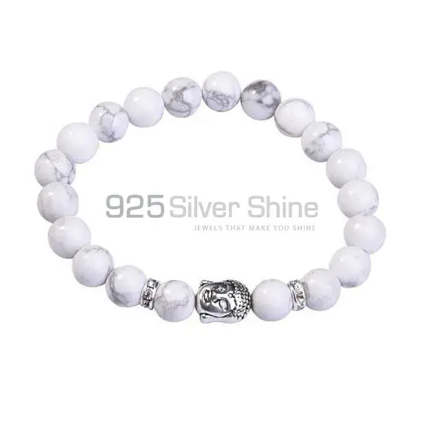 Loose Howlite Gemstone Beads Bracelets 925BB165