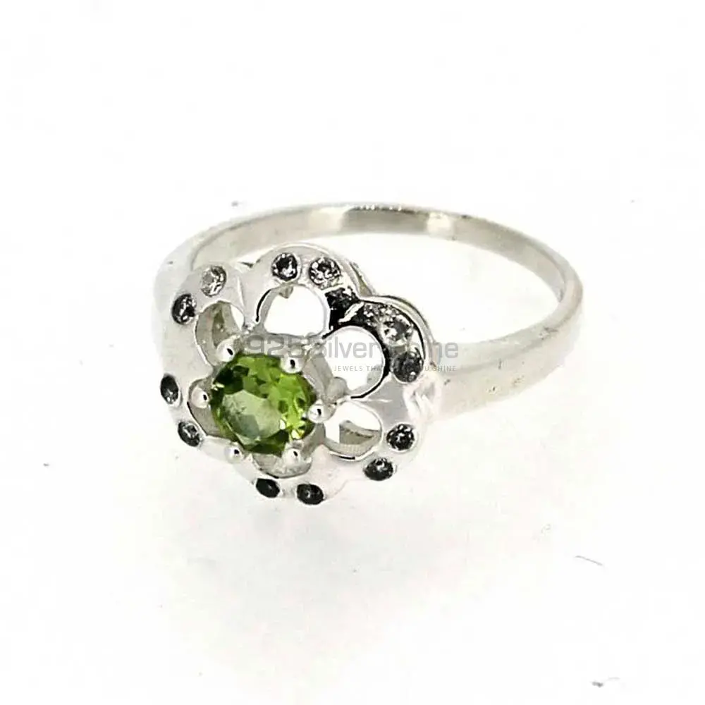 Faceted Peridot Gemstone Sterling Silver rings 925SR041-5