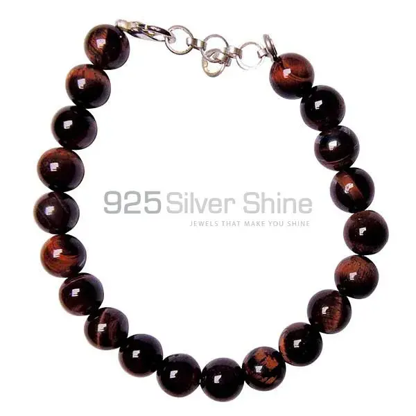 Red Tiger's Eye Gemstone Beads Bracelets 925BB229_0