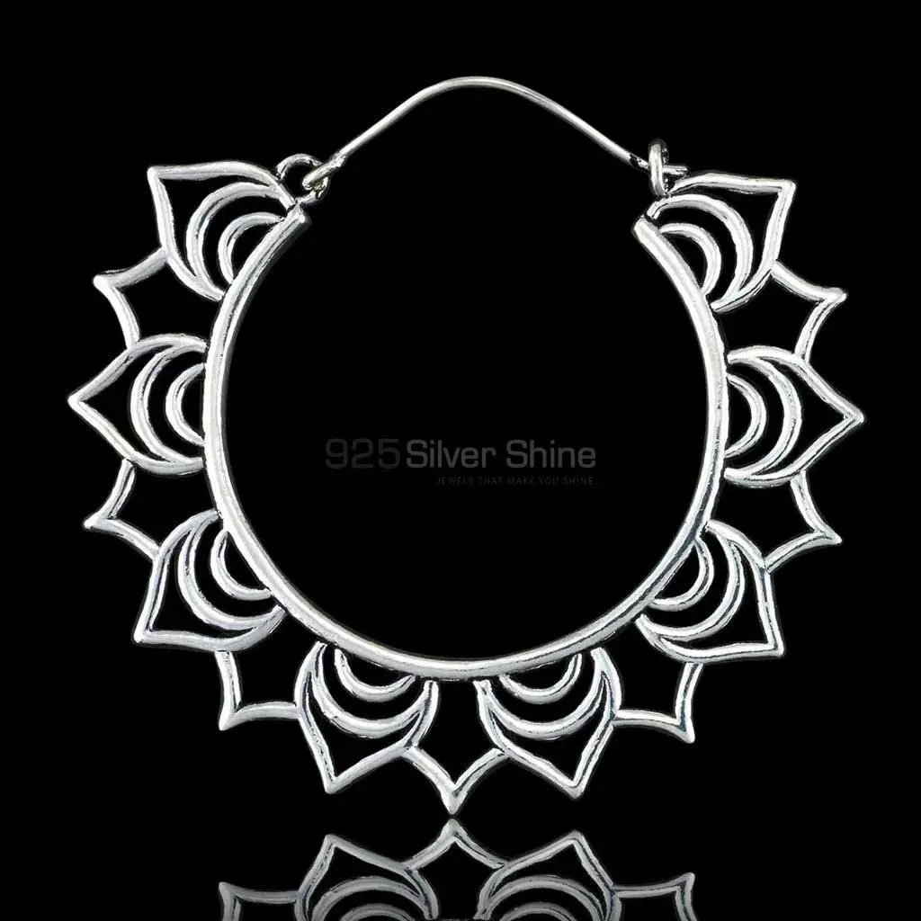 Lotus Leaf Mandala Handmade Earring In 925 Sterling Silver 925ME108