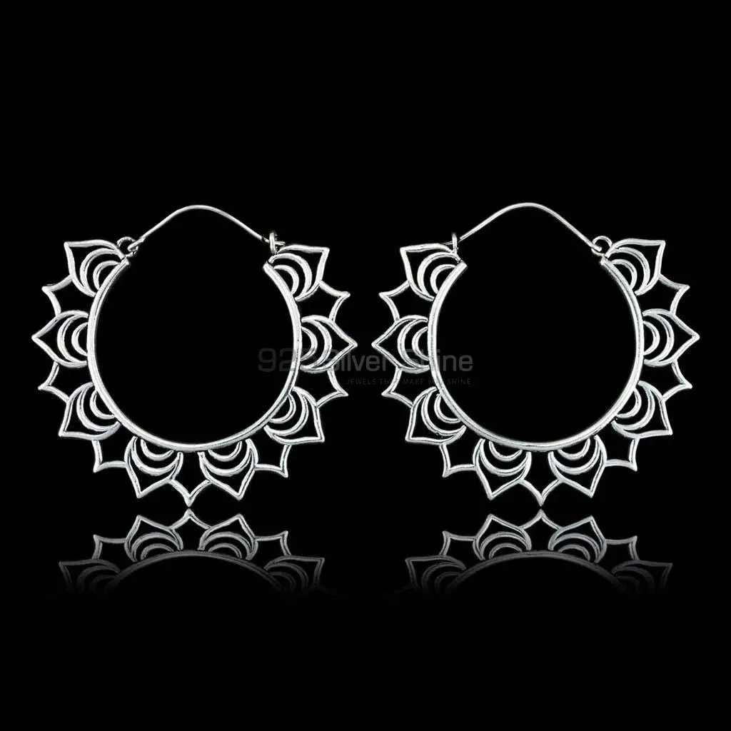 Lotus Leaf Mandala Handmade Earring In 925 Sterling Silver 925ME108_0