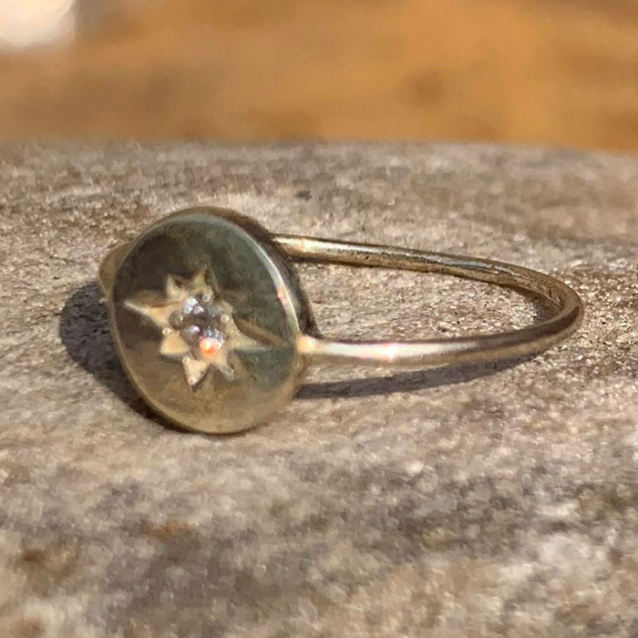 Louts Symbol Sterling Silver Ring In CZ Gemstone SSR189_0