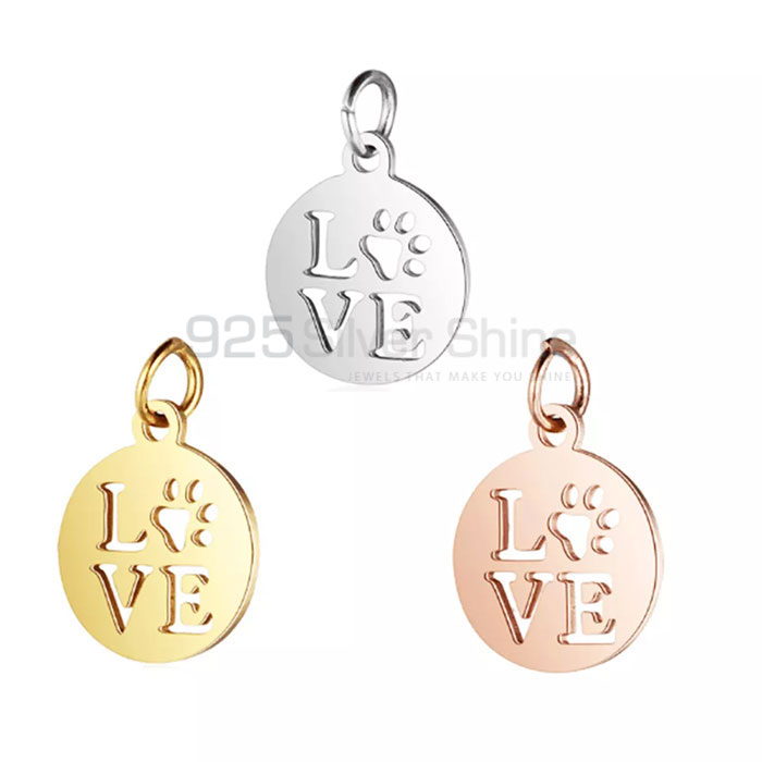 Love With Dog Paw Charm Pendant In Sterling Silver SMMP579