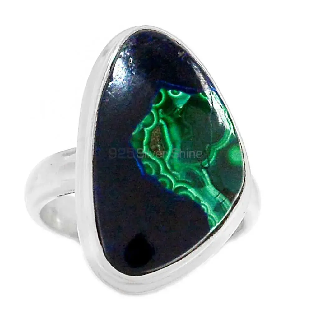Malachite In Azurite Gemstone Handmade Ring In Sterling Silver 925SR2275_0