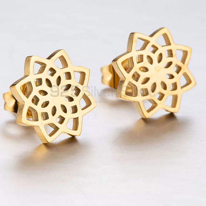 Mandala Flower Stud Earrings For Women In 925 Silver FWME198