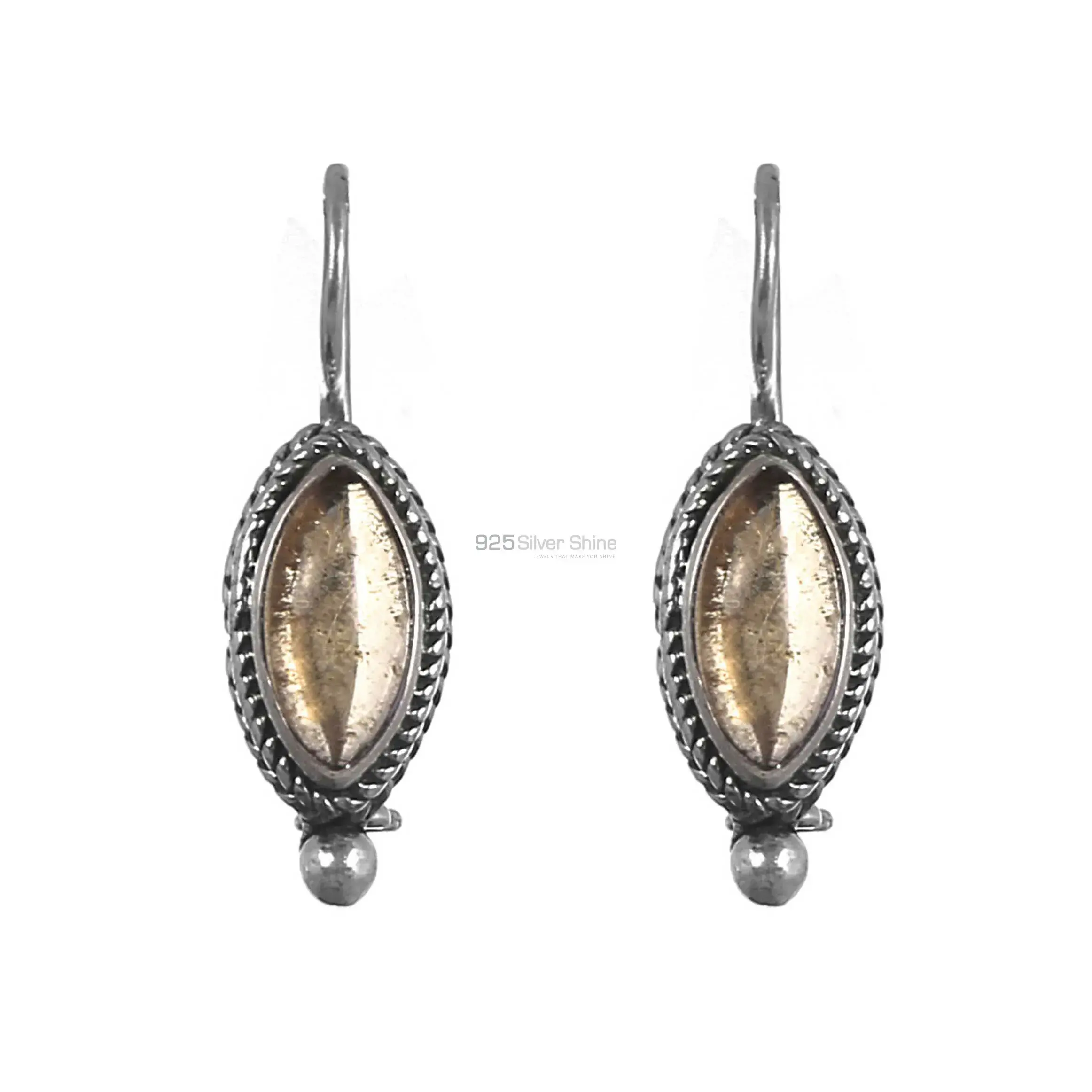 Marquise Citrine Gemstone Earrings In 925 Sterling Silver Jewelry 925SE203