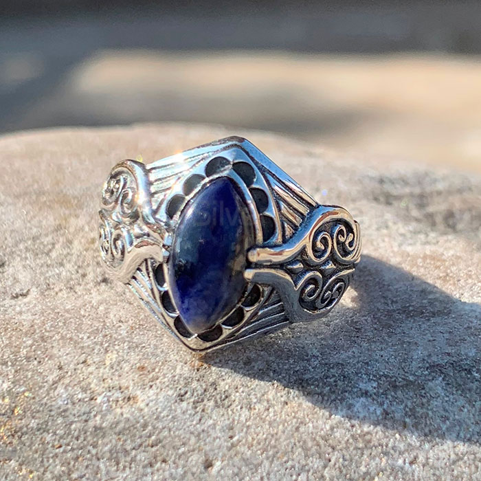 Marquise Lapis Lazuli Gemstone Ring In Fine 925 Silver SSR227