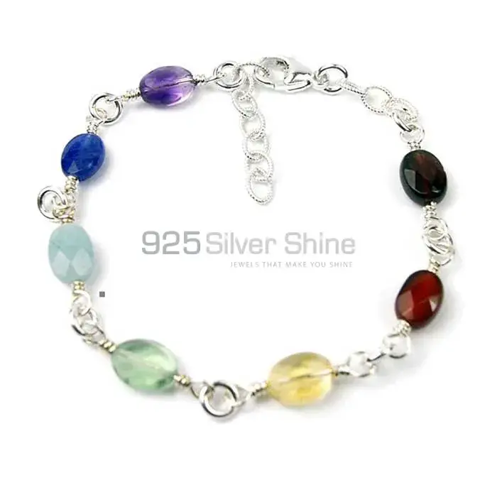 Meditation Chakra Bracelet With Sterling Silver Jewelry SSCB125