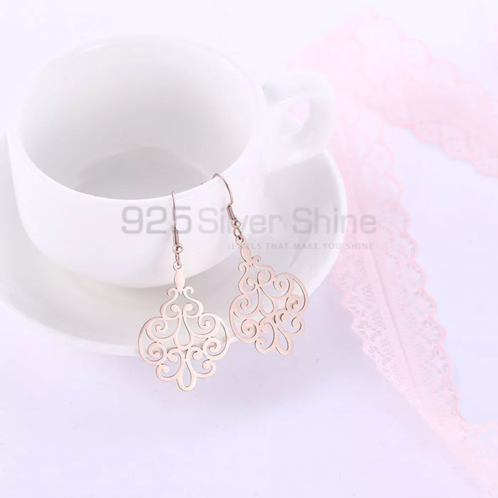 Minimalist Filigree Dangle Earrings In Solid Sterling Silver FGME166