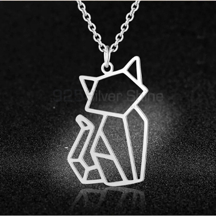 Modern Cat Necklace, Best Selections Animal Minimalist Necklace In 925 Sterling Silver AMN216_1