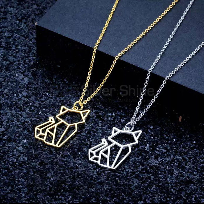 Modern Cat Necklace, Animal Minimalist Necklace In 925 Sterling Silver AMN216_2
