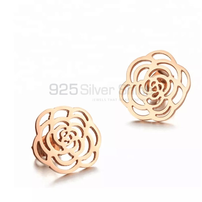Modern Fashion Design Sterling Silver Camellia Earrings FWME197