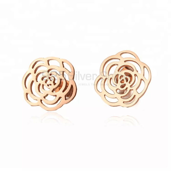 Modern Fashion Design Sterling Silver Camellia Earrings FWME197_0