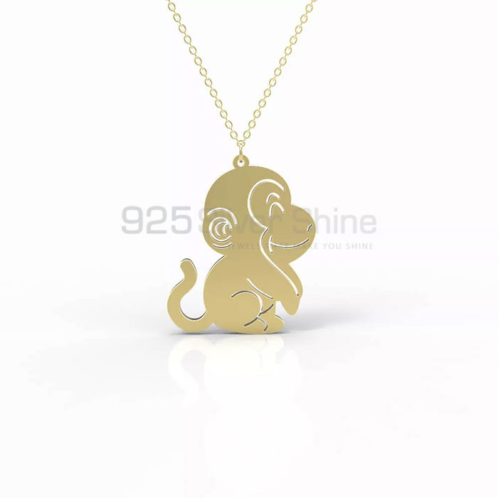Monkey Pendant, Hand Made Animal Minimalist Pendant In 925 Sterling Silver AMP276_0