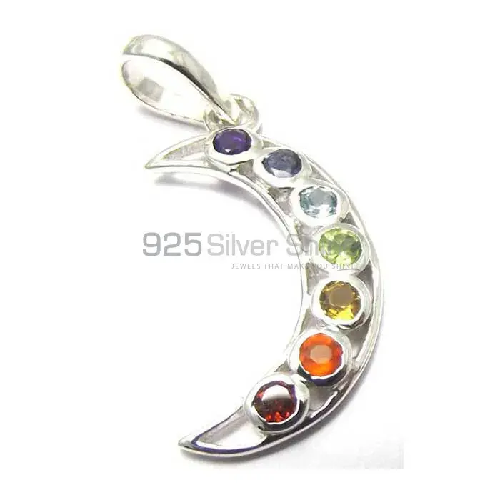 Moon Chakra Yoga Pendant With Sterling Silver Jewelry SSCP154