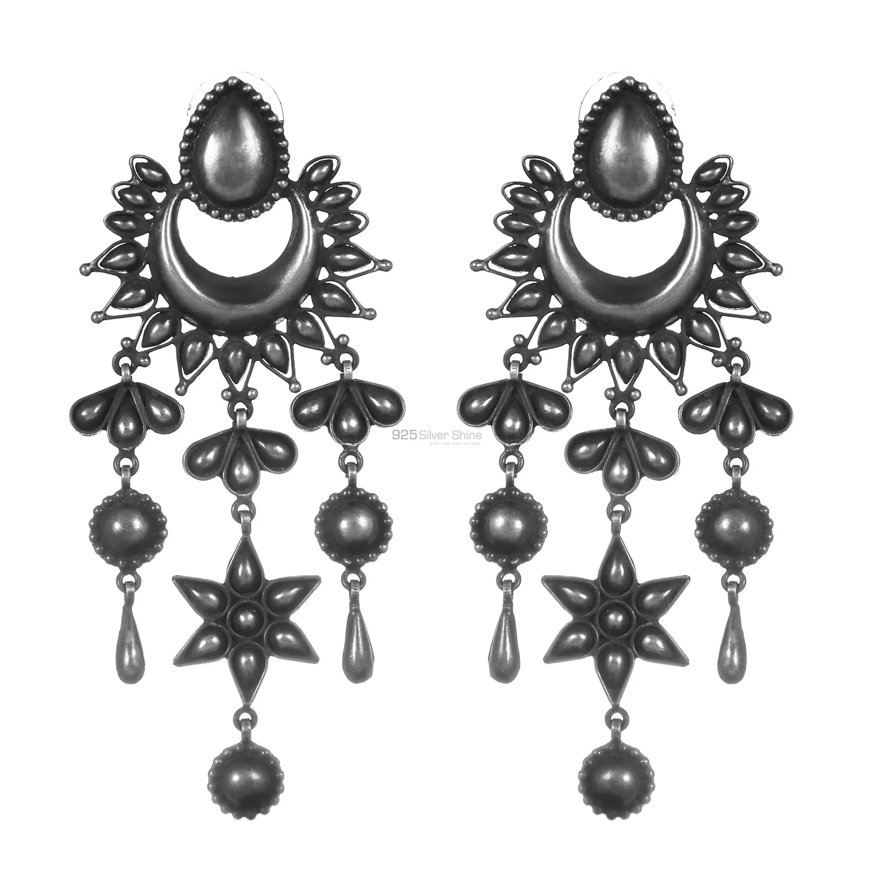 Moon Design Handmade Earrings In 925 Sterling Silver 925SE308