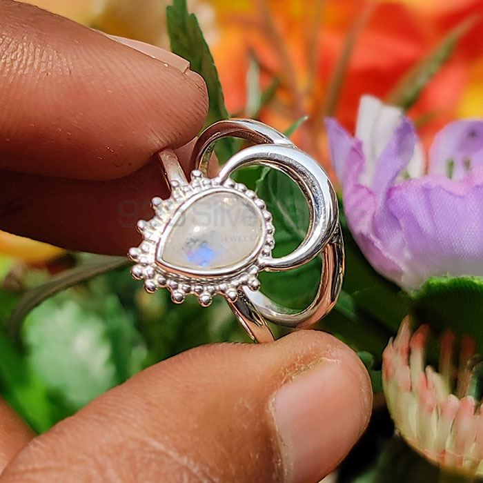 Moon Shape Rainbow Moonstone Ring In Sterling Silver SSR63-1_3
