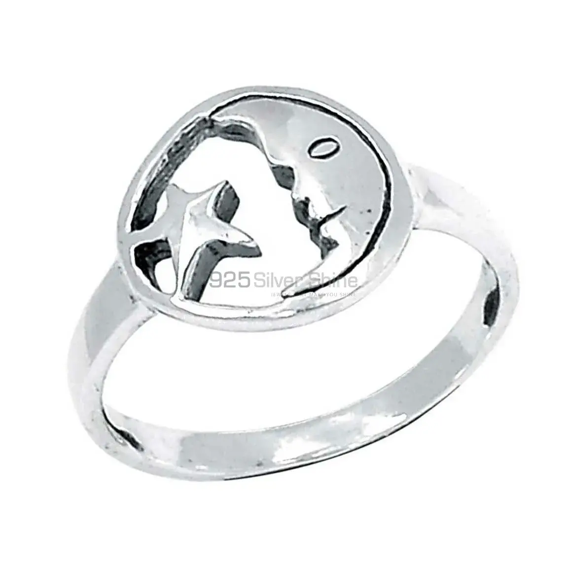 Moon Star Plain Sterling Silver Rings 925SR2262