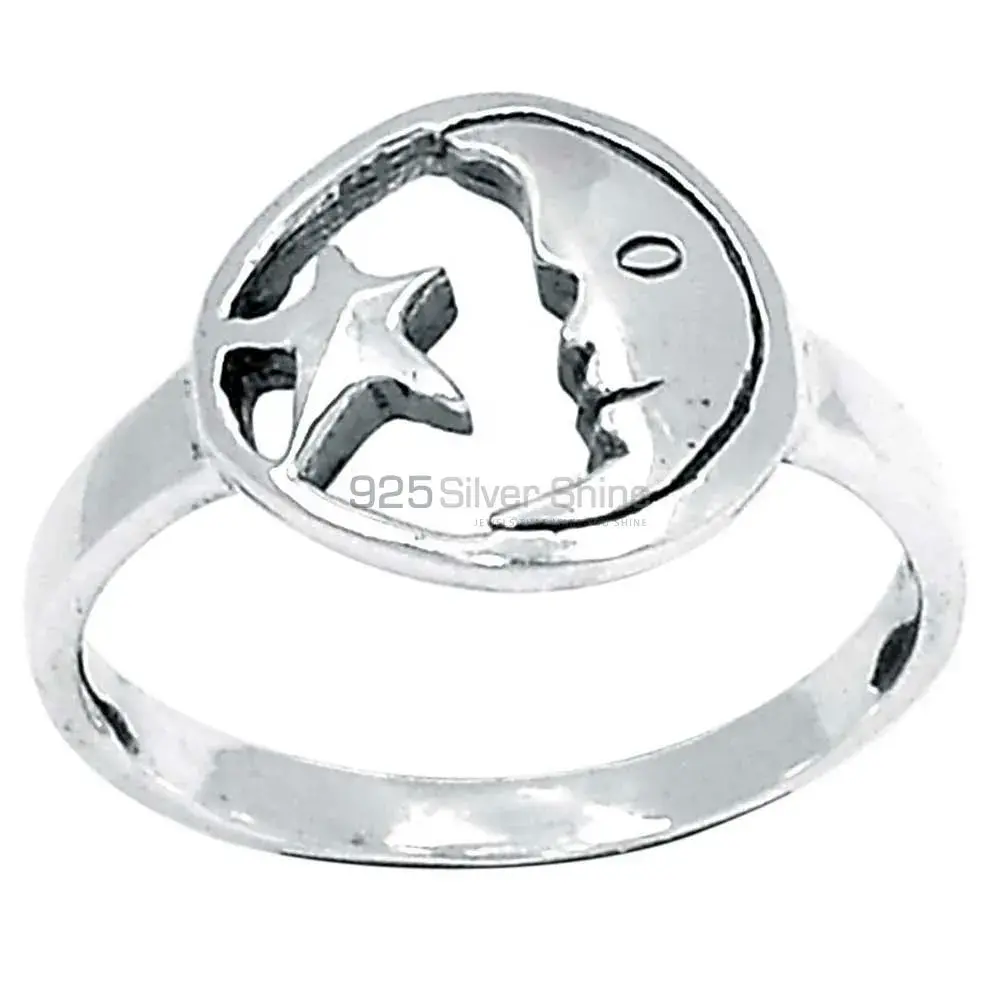 Moon Star Plain Sterling Silver Rings 925SR2262_0