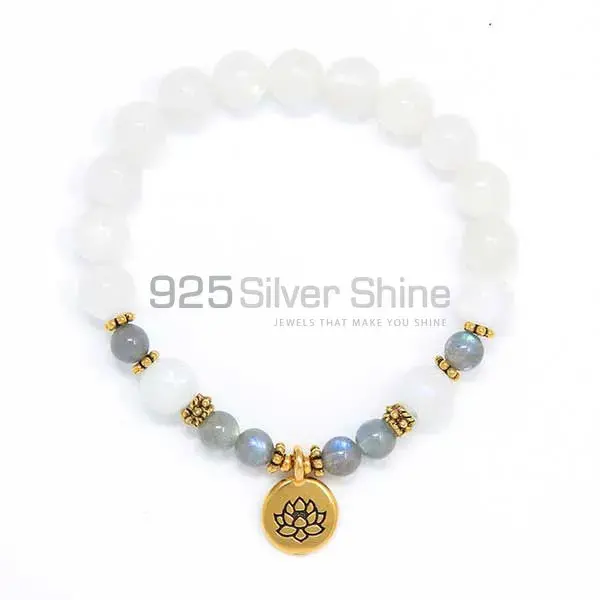 Moonstone Beads Bracelets With Charm 925BB285