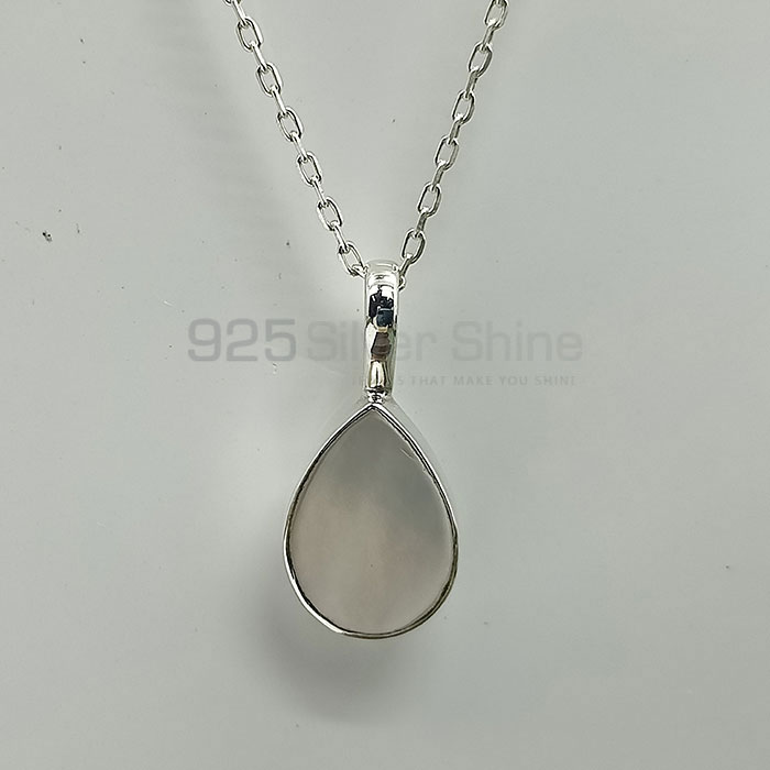 Mother Of Pearl Gemstone Pendant In Sterling Silver 925NSP08