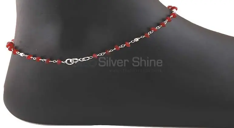 Multi Gemstone Anklet In 925 Silver Jewelry 925ANK154
