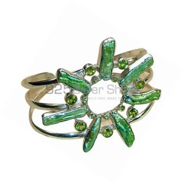 Multi Gemstone Cuff Bangle In 925 Sterling Silver Jewelry 925SSB155_0