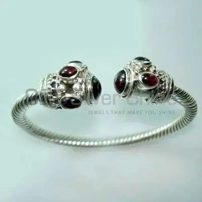Multi Gemstone Cuff Bangle Or Bracelets with 925 Sterling Silver 925SSB306