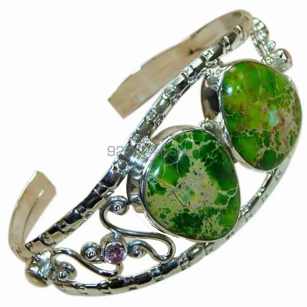 Multi Gemstone Cuff Bangles In 925 Sterling Silver 925SSB158