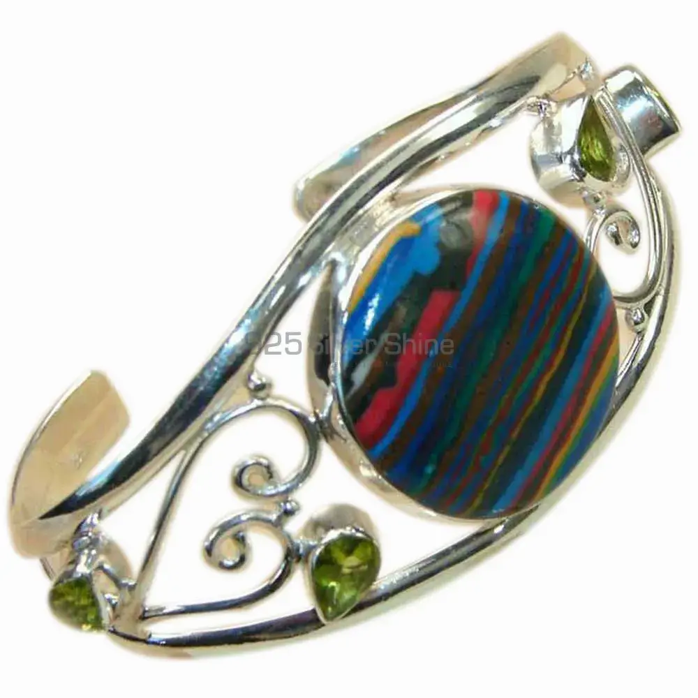 Multi Gemstone Cuff Bangles In 925 Sterling Silver Jewelry 925SSB153