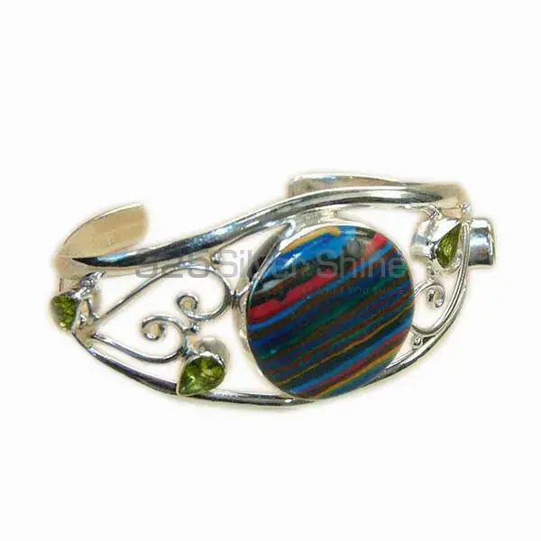 Multi Gemstone Cuff Bangles In 925 Sterling Silver Jewelry 925SSB153_0