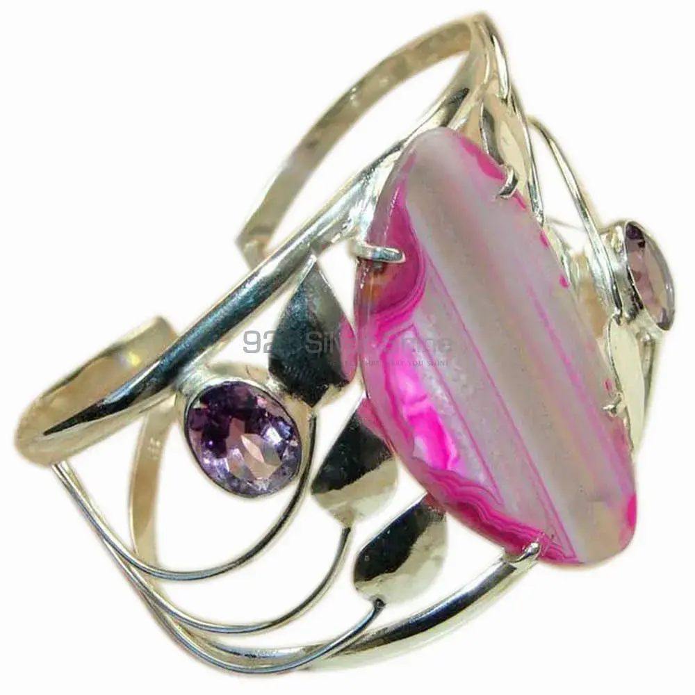 Multi Gemstone Cuff Bangles In 925 Sterling Silver 925SSB162