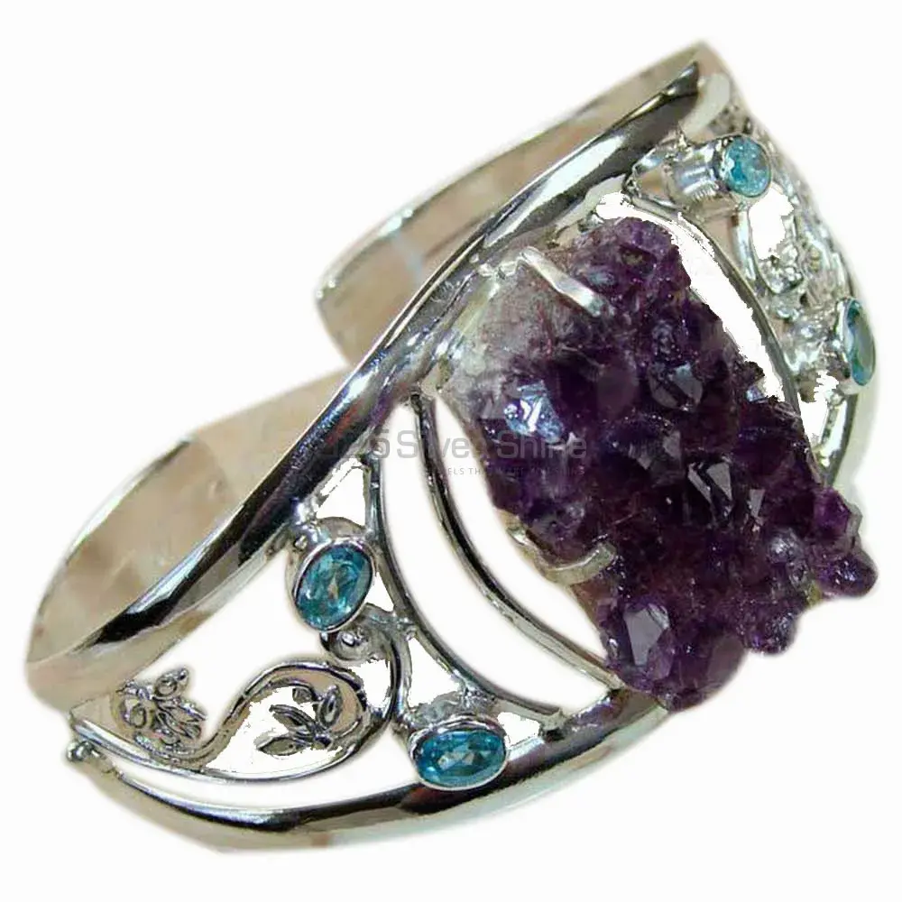 Multi Gemstone Cuff Bangles In 925 Sterling Silver 925SSB170