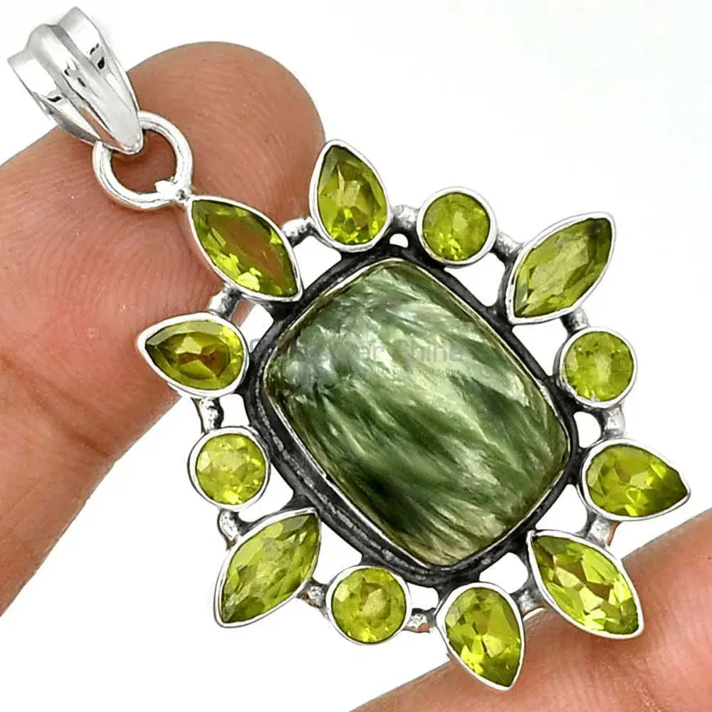 Multi Gemstone Handmade Pendants In 925 Sterling Silver Jewelry 925SP078-1_1