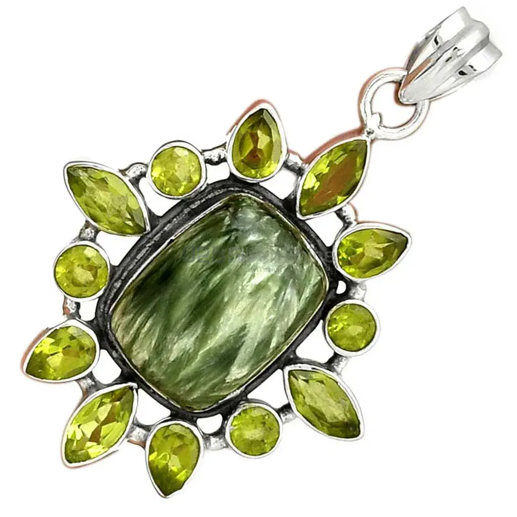 Multi Gemstone Handmade Pendants In 925 Sterling Silver Jewelry 925SP078-1_2