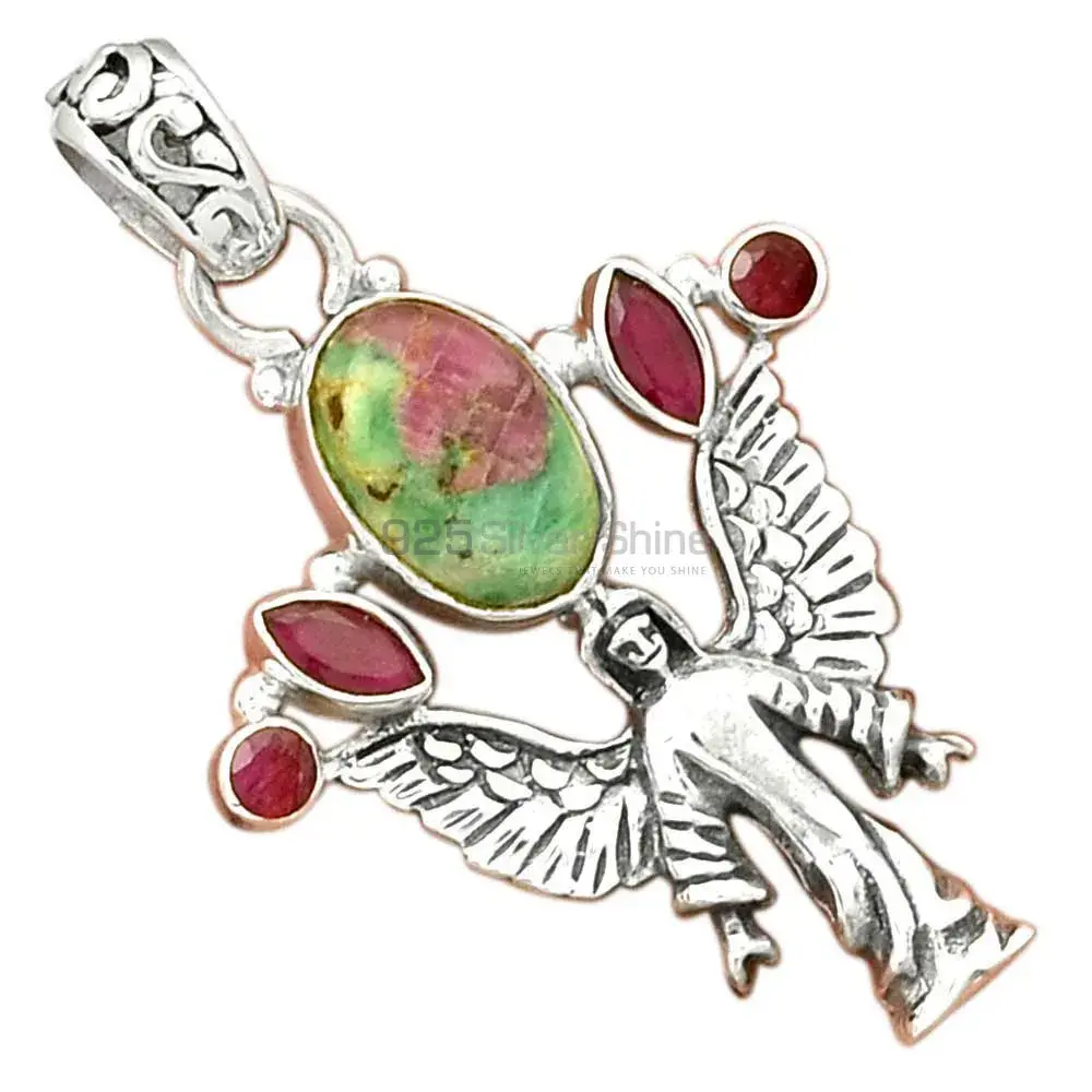 Multi Gemstone Handmade Pendants In 925 Sterling Silver Jewelry 925SP089-4