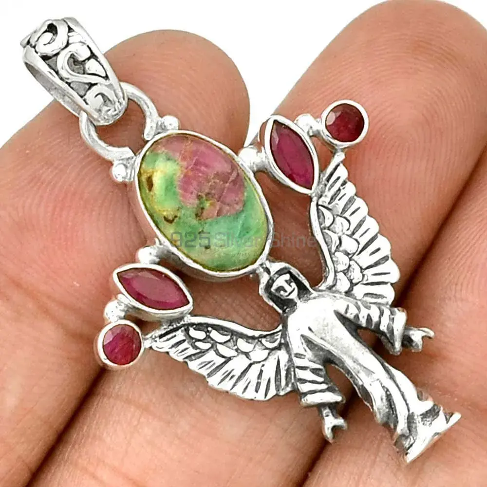 Multi Gemstone Handmade Pendants In 925 Sterling Silver Jewelry 925SP089-4_1