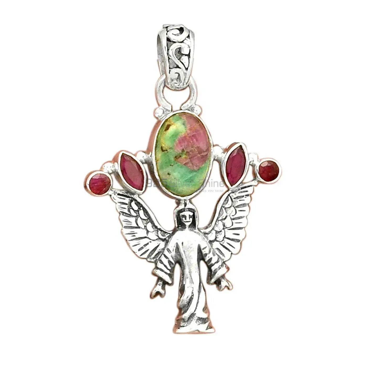 Multi Gemstone Handmade Pendants In 925 Sterling Silver Jewelry 925SP089-4_2