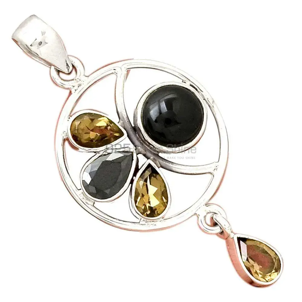 Multi Gemstone Handmade Pendants In 925 Sterling Silver Jewelry 925SP098-2