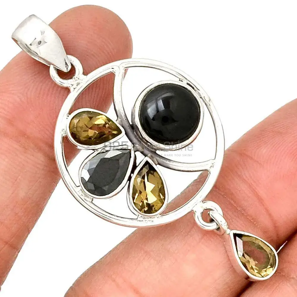Multi Gemstone Handmade Pendants In 925 Sterling Silver Jewelry 925SP098-2_0